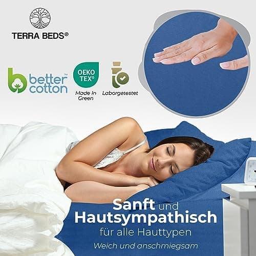 Premium Spannbettlaken 140x200–160x200 cm | 100% Baumwoll‑Jersey 160 g/m² | OEKO‑TEX MADE IN GREEN | 10 Farben