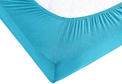 Jersey-Spannbettlaken 100% Baumwolle – 90–100×200 cm, für Matratzen bis 25 cm (Steghöhe bis 23 cm), Beige