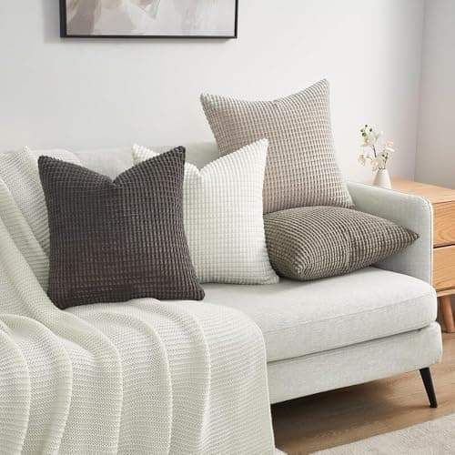 Topfinel Kissenbezüge 40x40 cm 4er-Set Rosa – Cord-Optik, flauschig, GRS‑zertifiziert