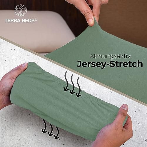 Premium Spannbettlaken 140x200–160x200 cm | 100% Baumwoll‑Jersey 160 g/m² | OEKO‑TEX MADE IN GREEN | 10 Farben
