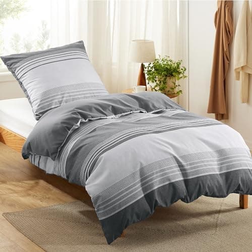 BEDSURE Bettwäsche-Set 135x200 (4-teilig) – Wendebettwäsche OEKO-TEX STANDARD 100 mit Reißverschluss, 2×80x80 Kissenbezü
