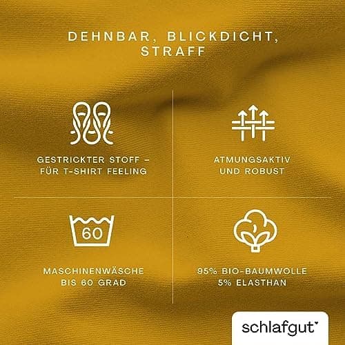 Schlafgut Pure Spannbettlaken 90x200 bis 100x220 cm – 95% Bio-Baumwolle & 5% Elasthan, Oeko-TEX zertifiziert – passend f