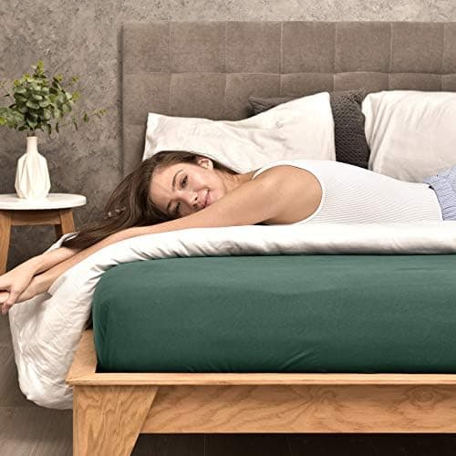 leevitex® Spannbettlaken 180x200–200x200 cm | 100% Jersey-Baumwolle | für Matratzen bis 25 cm