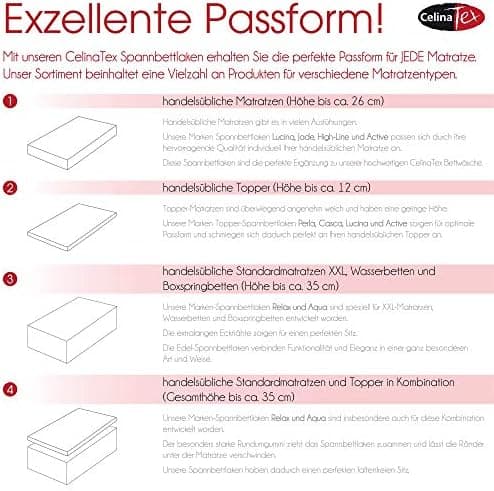 CelinaTex Jersey-Spannbettlaken 90x200–100x200 cm bis 26 cm Matratzenhöhe | 100% gekämmte Baumwolle | OEKO‑TEX STANDARD