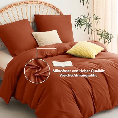 WAVVE Bettwäsche 135x200 – 4‑teiliges Mikrofaser‑Set Anthrazit (inkl. 2×80×80 cm Kissenbezüge) mit Reißverschluss, OEKO‑