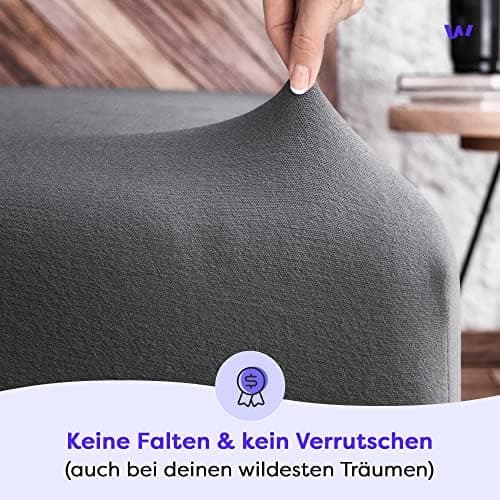Wolkenfeld Spannbettlaken 180x200–200x220 cm | Premium Jersey-Baumwolle mit 5% Lycra | Für Matratzen bis 40 cm – Anthraz