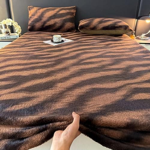 Luxus Kaninchenfell Spannbettlaken – ultraweich, flauschig & warm – 150 x 200 cm (Spannbettlaken + Kissenbezug-Paar)