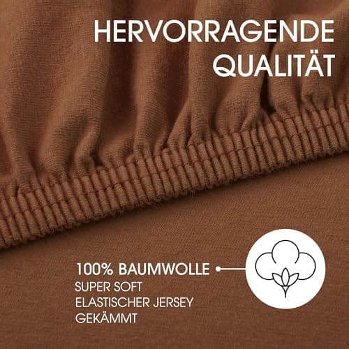 CelinaTex Jersey-Spannbettlaken 90x200–100x200 cm bis 26 cm Matratzenhöhe | 100% gekämmte Baumwolle | OEKO‑TEX STANDARD