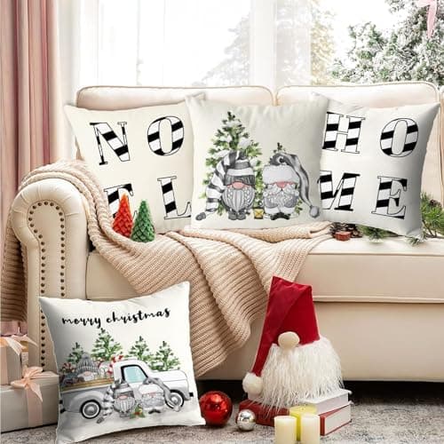 Aitsite 4er-Pack Weihnachts-Kissenbezüge 45 x 45 cm – Winterliche Dekoration für Sofa & Wohnzimmer
