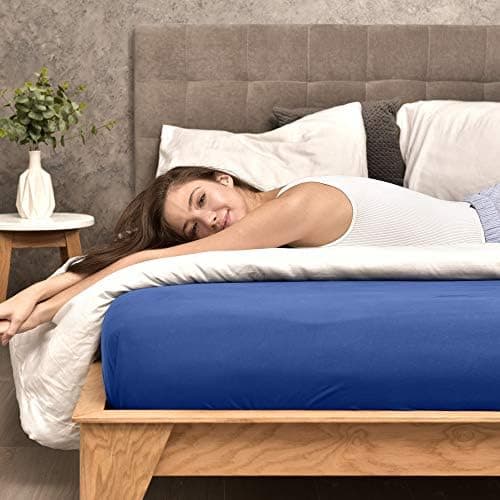 leevitex® Spannbettlaken 180x200–200x200 cm | 100% Jersey-Baumwolle | für Matratzen bis 25 cm