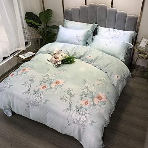 Tencel-Eisseide Bettwäsche-Set (doppelseitig, blau) – 4-teilig, 200×230 cm
