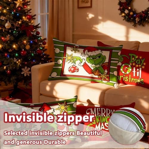 4er Set Kissenbezüge Weihnachten 40×80 cm – festliche Kissenhüllen für Sofa & Wohnzimmer