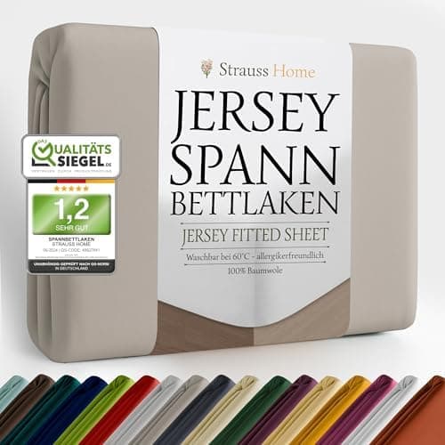 Jersey-Spannbettlaken / Spannbetttuch – 100% Baumwolle, 180x200–200x200 cm