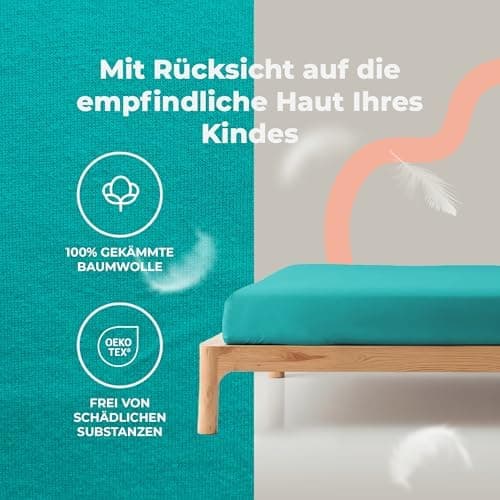 Soft Dream Spannbettlaken 90x200 cm Dunkelgrau – 100% gekämmte Baumwolle Jersey – für Kinder- & Juniorbett