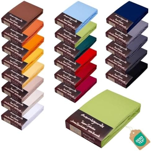 AVANTGARDE Spannbettlaken 180x200–200x220 cm, 40 cm Steg – 100% Jersey-Baumwolle 170 g/m², OEKO-TEX – passend für Boxspr
