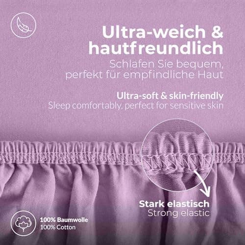 etérea Jersey-Spannbettlaken 80x200 cm Weiß – 100% Baumwolle, OEKO-TEX MADE IN GREEN & STANDARD 100