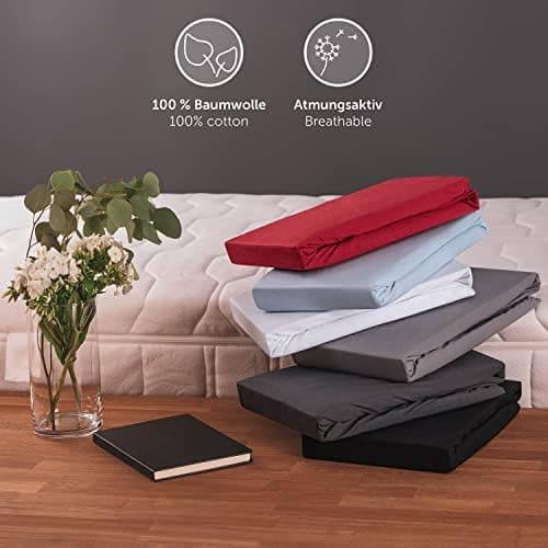 Blumtal® Premium Spannbettlaken 120x200 cm – 100% Baumwolle, OEKO‑TEX® STANDARD 100 – für Matratzen bis 25 cm