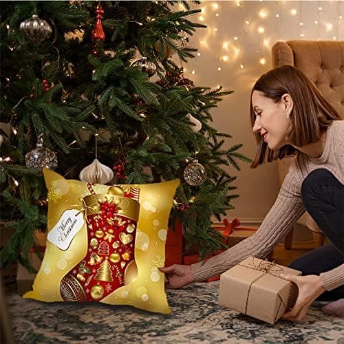 4er Set Kissenbezüge Weihnachten 40×80 cm – festliche Kissenhüllen für Sofa & Wohnzimmer