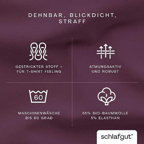 Schlafgut Pure Spannbettlaken 90x200 bis 100x220 cm – 95% Bio-Baumwolle & 5% Elasthan, Oeko-TEX zertifiziert – passend f