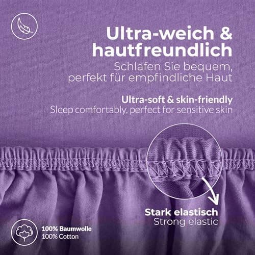 etérea Jersey-Spannbettlaken 80x200 cm Weiß – 100% Baumwolle, OEKO-TEX MADE IN GREEN & STANDARD 100