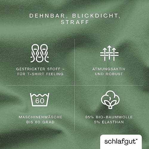 Schlafgut Pure Spannbettlaken 90x200 bis 100x220 cm – 95% Bio-Baumwolle & 5% Elasthan, Oeko-TEX zertifiziert – passend f