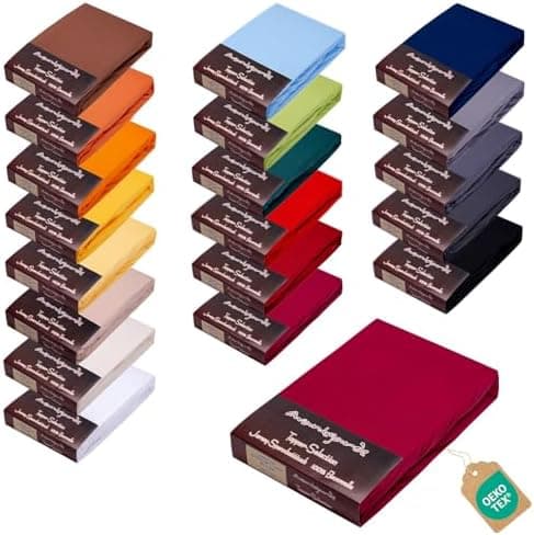AVANTGARDE Spannbettlaken 180x200–200x220 cm, 40 cm Steg – 100% Jersey-Baumwolle 170 g/m², OEKO-TEX – passend für Boxspr