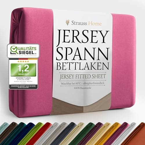 Jersey-Spannbettlaken / Spannbetttuch – 100% Baumwolle, 180x200–200x200 cm
