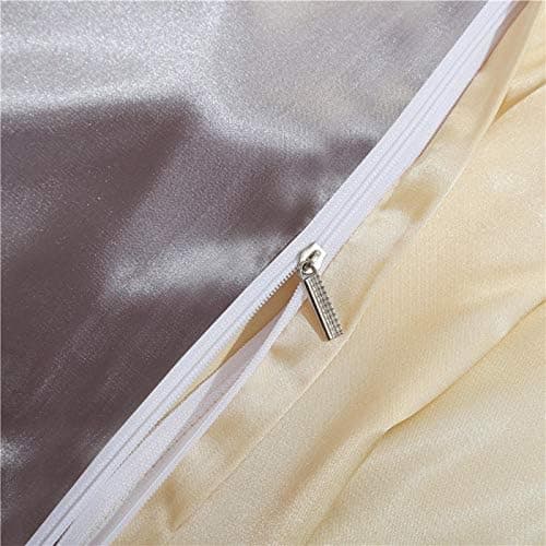 XUE Qin Seiden-Satin Bettwäsche-Set, Einfarbig, 4-teilig – Queen & Twin Größen