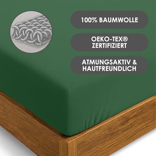 Jersey-Spannbettlaken / Spannbetttuch – 100% Baumwolle, 180x200–200x200 cm