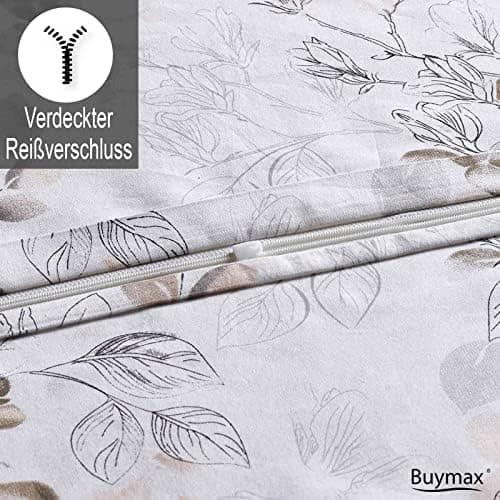 Buymax® Bettwäsche 200x200 3‑teilig (inkl. 2 x 80x80) – 100% Baumwolle Renforcé, OEKO‑TEX STANDARD 100