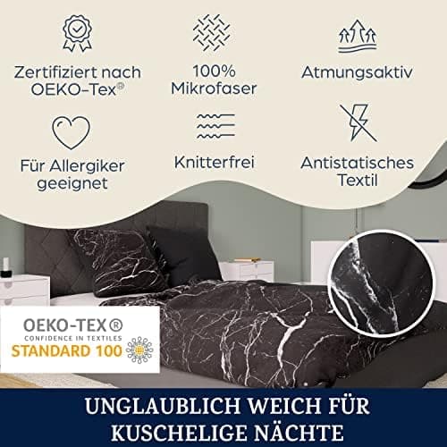 sleepwise Bettwäsche 135x200 Mikrofaser – ÖKO‑TEX zertifiziert, bügelfrei & knitterfrei, 2‑tlg. (inkl. 80x80 cm Kissenbe
