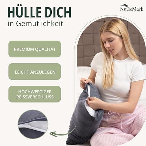 NatureMark Jersey Kissenbezüge – weich & atmungsaktiv, hautfreundlich – 40x40 cm, Anthrazit