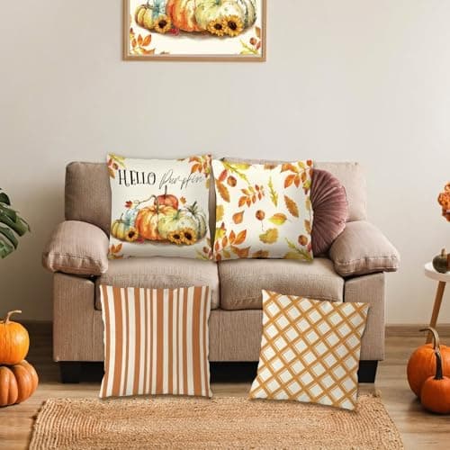 Aitsite 4er-Pack Weihnachts-Kissenbezüge 45 x 45 cm – Winterliche Dekoration für Sofa & Wohnzimmer