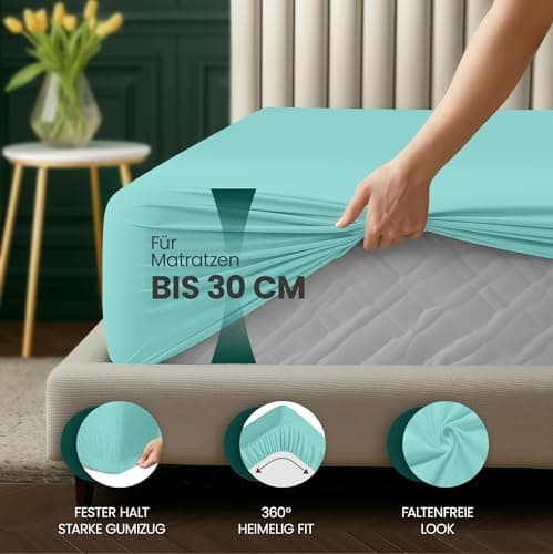 Utopia Bedding Spannbettlaken 120 x 200 cm für Matratzen bis 30 cm – gebürstete Mikrofaser, OEKO‑TEX® STANDARD 100