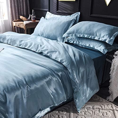Bettwäsche-Set aus reiner Seide – Blau, Queen- & King-Size