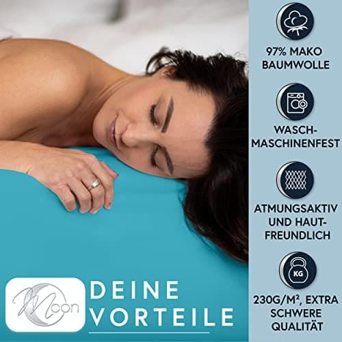 MOON-Luxury Spannbettlaken/Spannbetttuch Jersey-Stretch 230 g/m² OEKO-TEX – anthrazit, 90×200–100×220