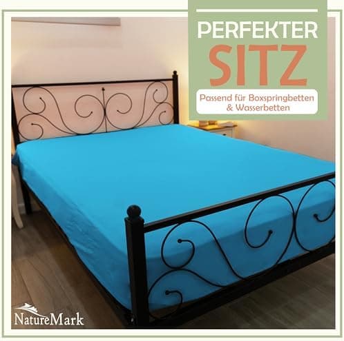 NatureMark Mikrofaser-Spannbettlaken 90x200–100x200 cm, türkis