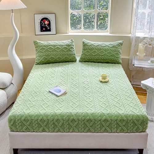Spannbettlaken Winter Extra Warm aus hochdichtem Taftvlies – 90×200 cm (Bettlaken + Kissenbezug für Einzelbett)