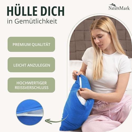 NatureMark Jersey Kissenbezüge – weich & atmungsaktiv, hautfreundlich – 40x40 cm, Anthrazit
