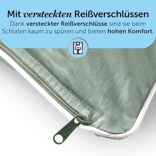 Cloudpillo Kissenbezug 40x80 cm 2er‑Pack – Premium atmungsaktive Baumwolle, ultraweich, mit Reißverschluss, antibakterie