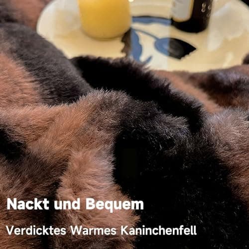 Luxus Kaninchenfell Spannbettlaken – ultraweich, flauschig & warm – 150 x 200 cm (Spannbettlaken + Kissenbezug-Paar)