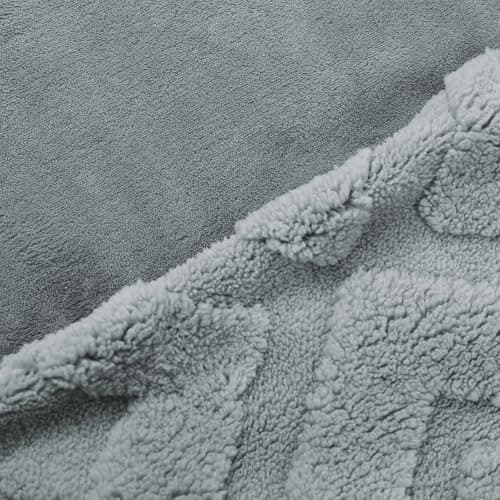 Kuschelige Plüsch-Bettwäsche 135x200 cm – Teddy-Fleece, extra warm, inkl. Kissenbezug 80x80 cm (Grau)