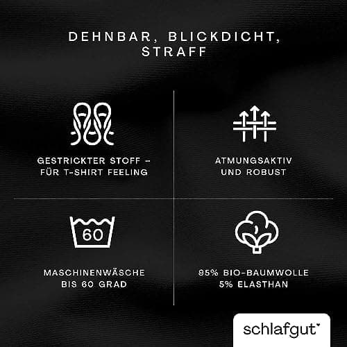 Schlafgut Pure Spannbettlaken 90x200 bis 100x220 cm – 95% Bio-Baumwolle & 5% Elasthan, Oeko-TEX zertifiziert – passend f