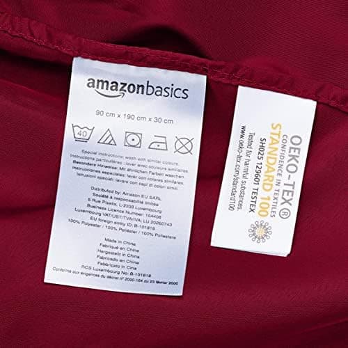 Amazon Basics Spannbettlaken – Mikrofaser Spannbetttuch 150 x 200 x 30 cm (für Matratzen bis 30 cm)