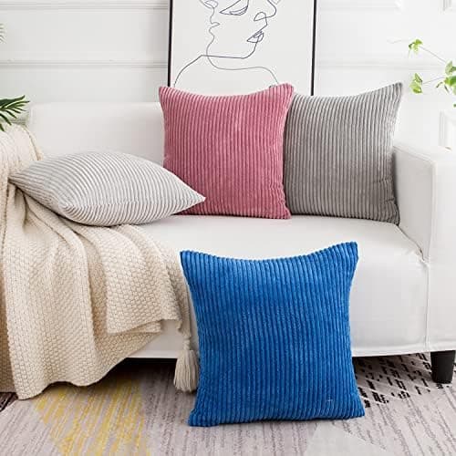Softalker Kissenbezug 40x40 cm – 2er Set flauschig rosa, Dekokissenbezug für Sofa, Wohnzimmer & Schlafzimmer