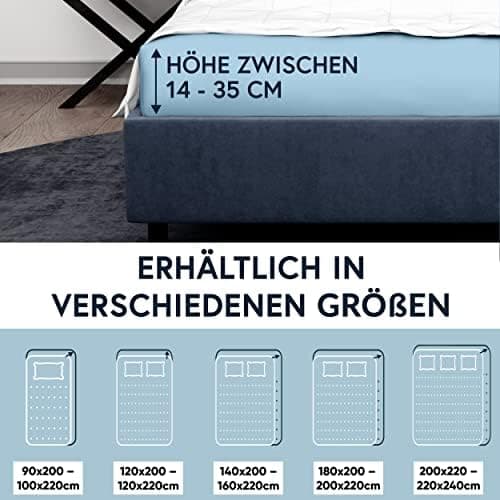 MOON-Luxury Spannbettlaken/Spannbetttuch Jersey-Stretch 230 g/m² OEKO-TEX – anthrazit, 90×200–100×220