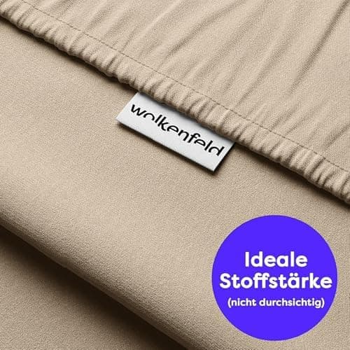 Wolkenfeld Spannbettlaken 180x200–200x220 cm | Premium Jersey-Baumwolle mit 5% Lycra | Für Matratzen bis 40 cm – Anthraz