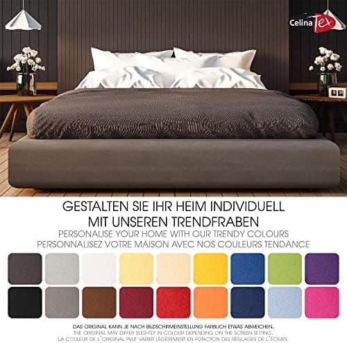 CelinaTex Jersey-Spannbettlaken 90x200–100x200 cm bis 26 cm Matratzenhöhe | 100% gekämmte Baumwolle | OEKO‑TEX STANDARD