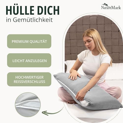NatureMark Jersey Kissenbezüge – weich & atmungsaktiv, hautfreundlich – 40x40 cm, Anthrazit
