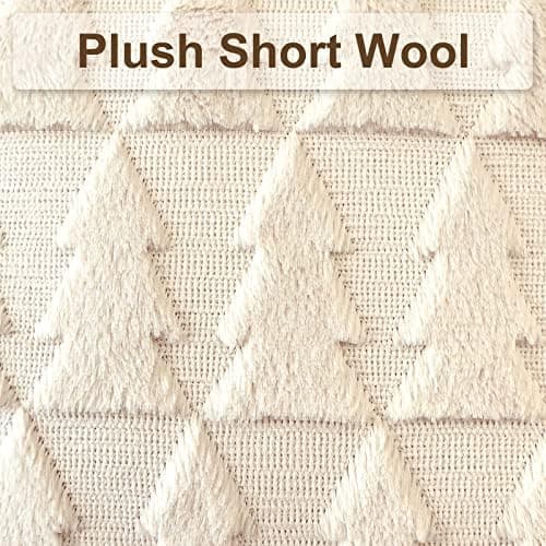 Artscope 2er-Set Kissenbezüge (40x40 cm) – weicher Kurzplüsch Wollsamt, Schneeflocke Creme Beige